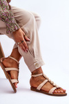 Women's Sandals With A Decorative Belt Beige Rochelle