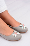 Grey Suede Women's Ballerinas Blume