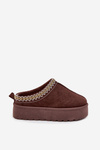 Children Youth Snow Boots With Embroidery On Platform Chocolate Jolisse