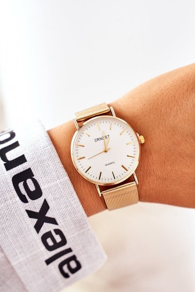 Zegarek Na Bransolecie Mesh ERNEST Złoty