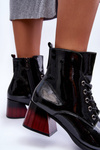 Heeled Lacquered Boots Black Luloshe