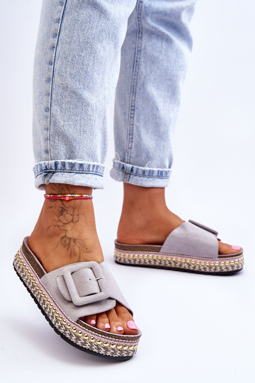 Women's Sandals On A Decorated Platform Grey Joyce