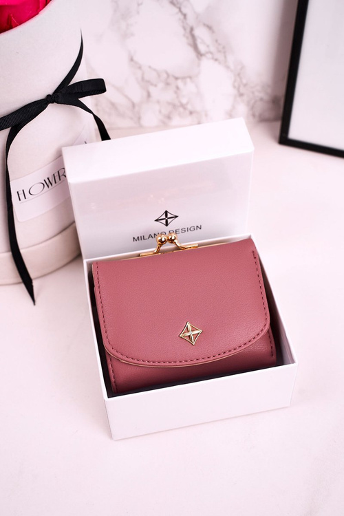 Small Women's Wallet Fastened With Hook MILANO Dark Pink