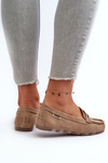 Women's Beige Faux Leather Loafers Celoria
