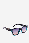 Women's Classic Sunglasses with Gold Details UV400 Black-Blue