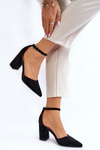  Suede Heel Pumps Black Lexie