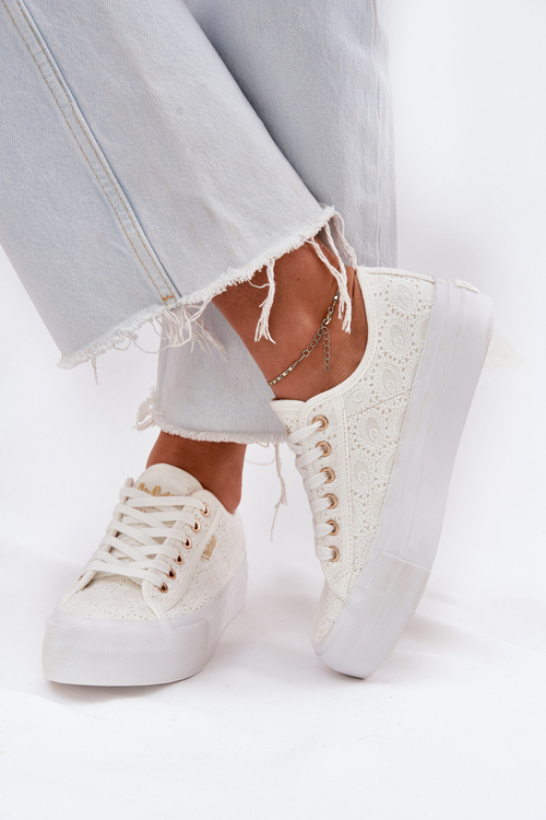 Ladies Sneakers With Lace Lee Cooper LCW-25-31-3438L White