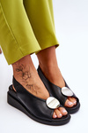 Women's Suede Buckle Sandals Black Camille