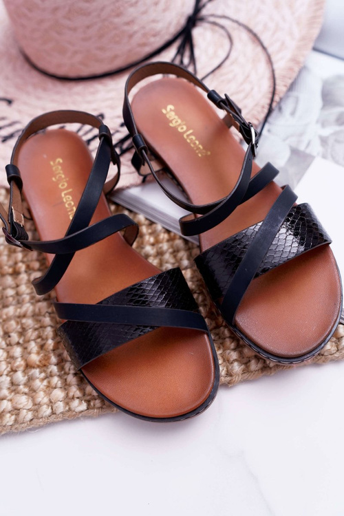 Women's Flat Sandals Sergio Leone SK019 Black Dariana