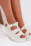 Ladies Platform Sandals Ecru Nitavelia