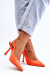 Classic Pointed Heels Neon Orange Whitley 