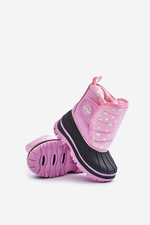Dziecięce Śniegowce Na Rzep Różowe Lee Cooper LCJ-24-44-2863K