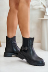 Leather Insulated Ankle Boots With Strap Black Sergio Leone TR719-S