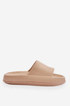 Fashionable Light Flip Flops On A Massive Sole Beige Rebel