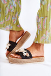 Women's Slippers On The Platform With Shells Black Tolia