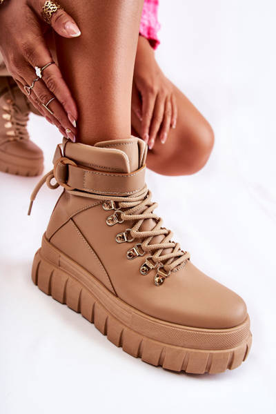 Fashionable Women's Ankle Boots Beige La Blanca