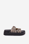 Womens Slippers With Buckles On Platform Zebra Nilatha