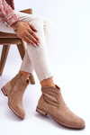 Women's Suede Flat Heel Boots Beige Liana