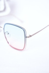 Silver Square Sunglasses Blue-Pink Ombre