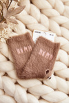 Brown Children's Furry Socks with Bears