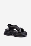 Zazoo 2743 Suede Wedge Sandals Black