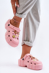 Women's Foam Slippers Crocs With Ornaments Pink Marlett