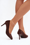 Eco Suede Heels Sergio Leone 1336 Chocolate
