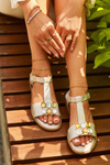 Elegant Women's Sandals with Decorative Details S.Barski KV27-030 Beige