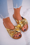 Cork Flip Flops with Cocard Gold Metallics