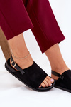 Women's Sandals Made Of Eco Suede On Platform Black Migola