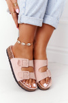 Suede Slippers On The Cork Sole Light Pink Jennifer