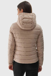 Women's Down Jacket With Hood 4F Beige 4FWAW24TDJAF468-83S