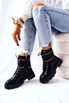 Worker boots with chain Black Caleanor