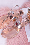 Lu Boo | Mirror Sandals Gold Pink Flip Flops II-GAT Nora