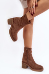 Women's Ankle Boots with Chunky Heel Brown Argastis
