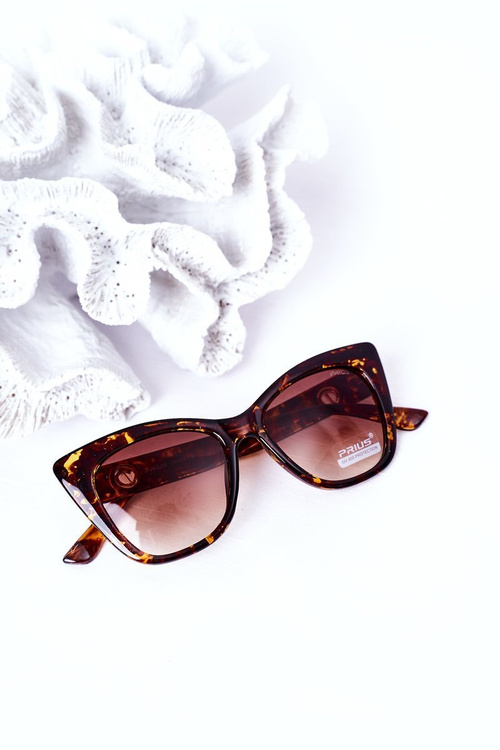 Women's Cat Eye Marbled Sunglasses Brown Ombre