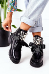 Insulated Boots With Pearls Black Perla