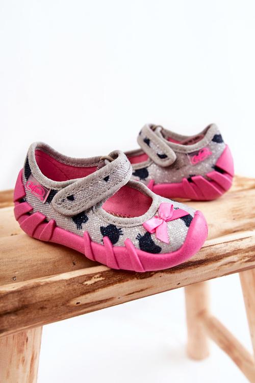 Ballerina Slippers Befado Cats 109N247 Grey-Pink