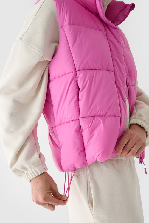 Kamizelka Bezrękawnik Puchowy Z Wypełnieniem Syntetycznym 4F 4FWAW24TVJAF140-54S Różowa