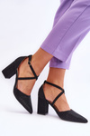 Fashionable Glitter Pumps On Heel Black Galaxy