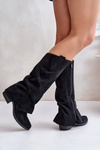 Women's Low Heeled Boots With Turned Shaft Black Stinova