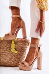 Leather Sandals On A Beige Bar Medanos