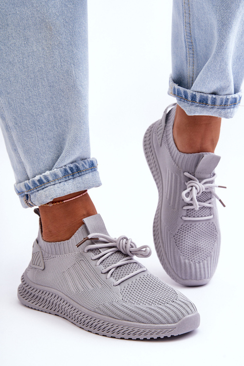 Women's Slip-On Fabric Sports Shoes Gray Zauna