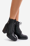Insulated Heeled Boots With Gold Detail Black Ivarisse