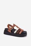 Womens sandals with straps on platform Camel Gallari