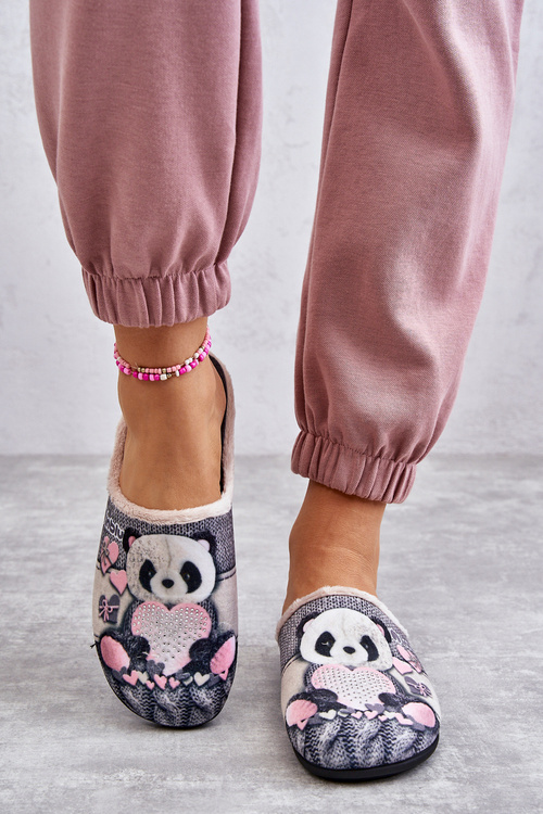 Flip-flops Befado Teddy Panda With Heart 155D209 Grey
