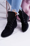 Women's Lace-up Booties Workers Lock Sparks