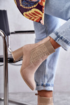 Women's Suede Boots With a Sock Beige Montes