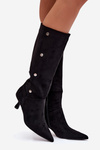Women's Boots On Heel With Decorative Details Black Hovelle