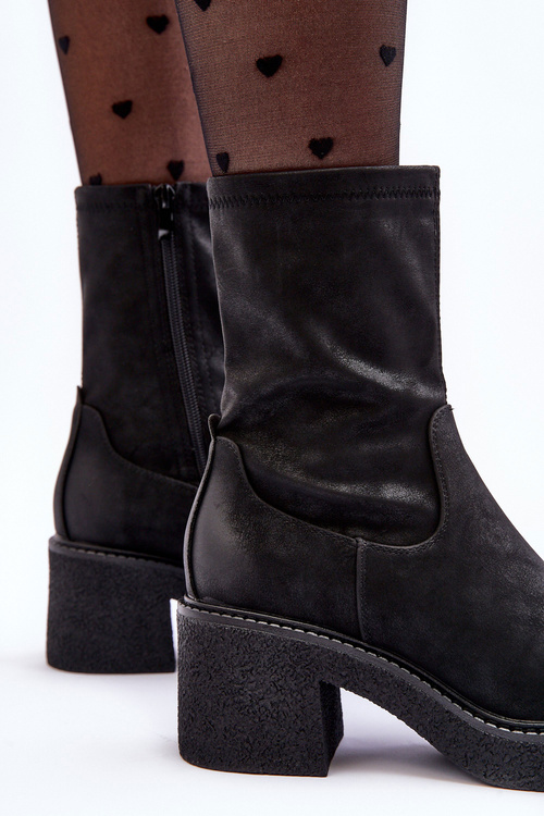 Women's Boots on Massive Heel Black Tozanna